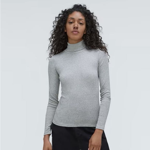 Everlane micro rib supima turtleneck grey size small very good condition - Picture 1 of 6